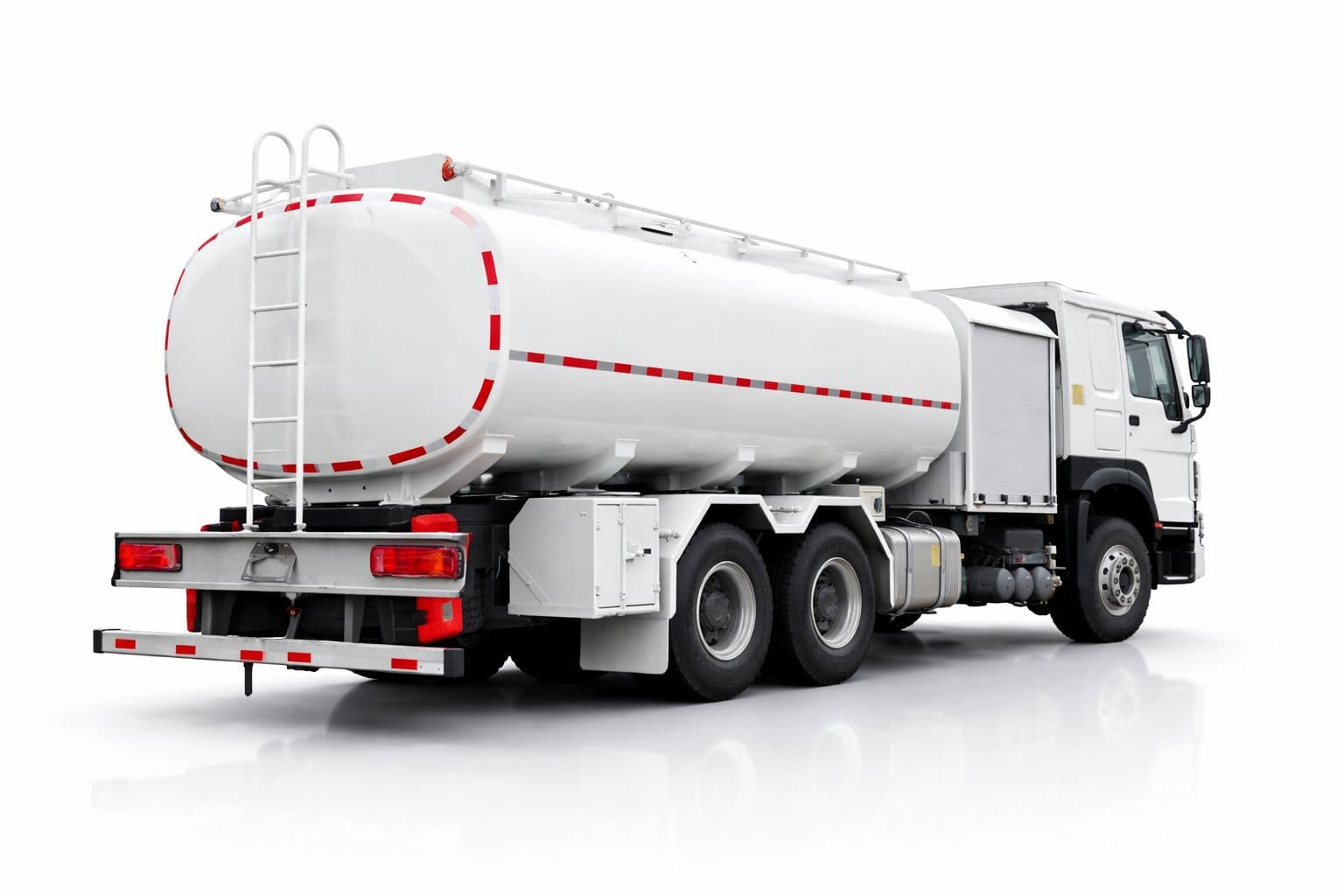 Aircraft refueling truck rear angle on studio background